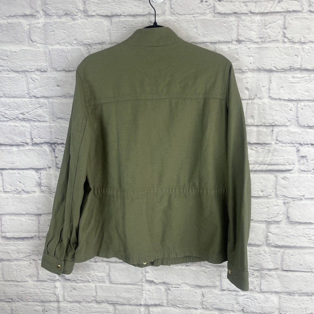 J. Crew NWT Women's 100% Cotton Military Green Utility Preppy Jacket Size Large - Picture 7 of 11
